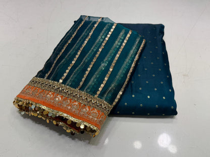 Dot Resham Unstitched 5-Yard Suit & Ready Dupatta
