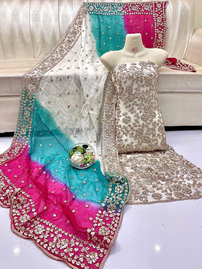 Pure Chiffon Gota Work Suit – Luxury Party Wear Dress