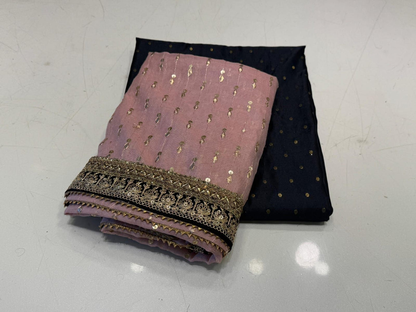 Dot Resham Unstitched 5-Yard Suit & Ready Dupatta