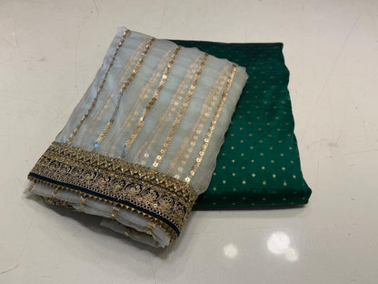 Dot Resham Unstitched 5-Yard Suit & Ready Dupatta