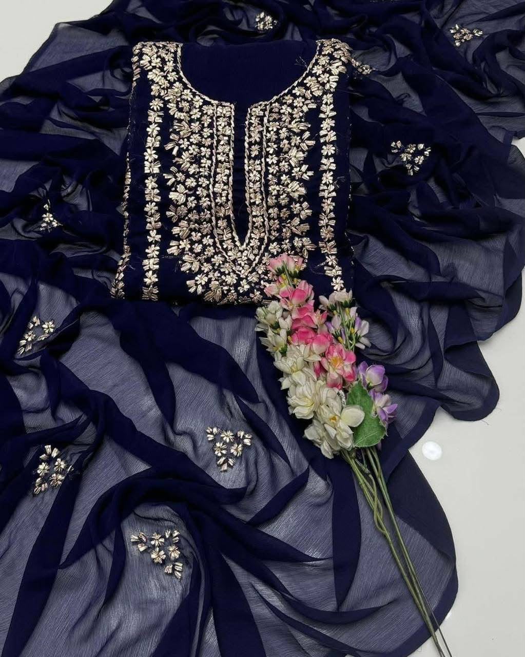 Handmade Gotta Jaal Pure Bamber Chiffon Suit