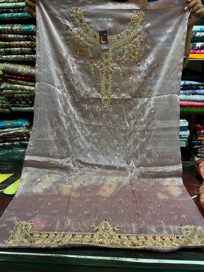 Embroidered Sheesha Silk 3PC Suit with Dupatta
