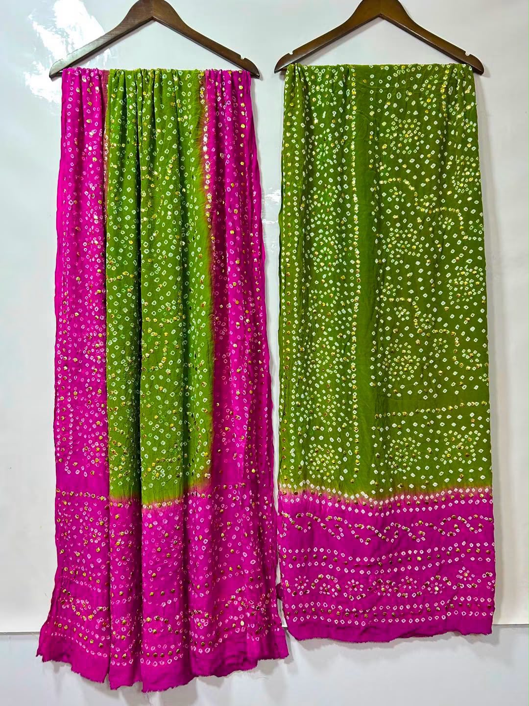 Handmade Chunri Mukaish Shamoz Silk Suit