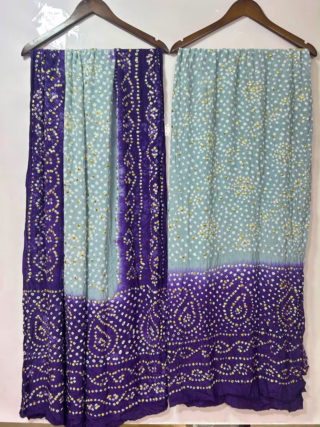 Handmade Chunri Mukaish Shamoz Silk Suit