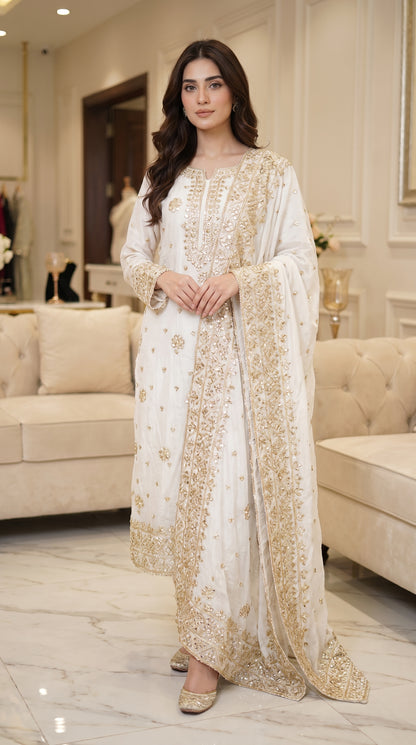 Trending Tilla Gota Work Medium Silk 2pc Suit – Premium Festive Wear