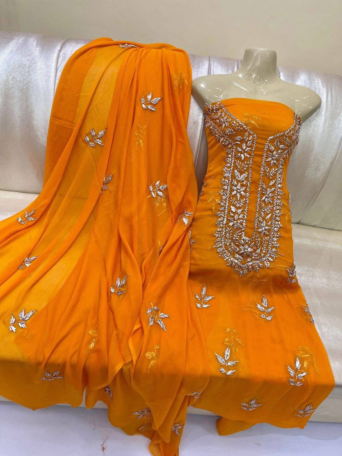 Handmade Gotta Jaal Pure Bamber Chiffon Suit