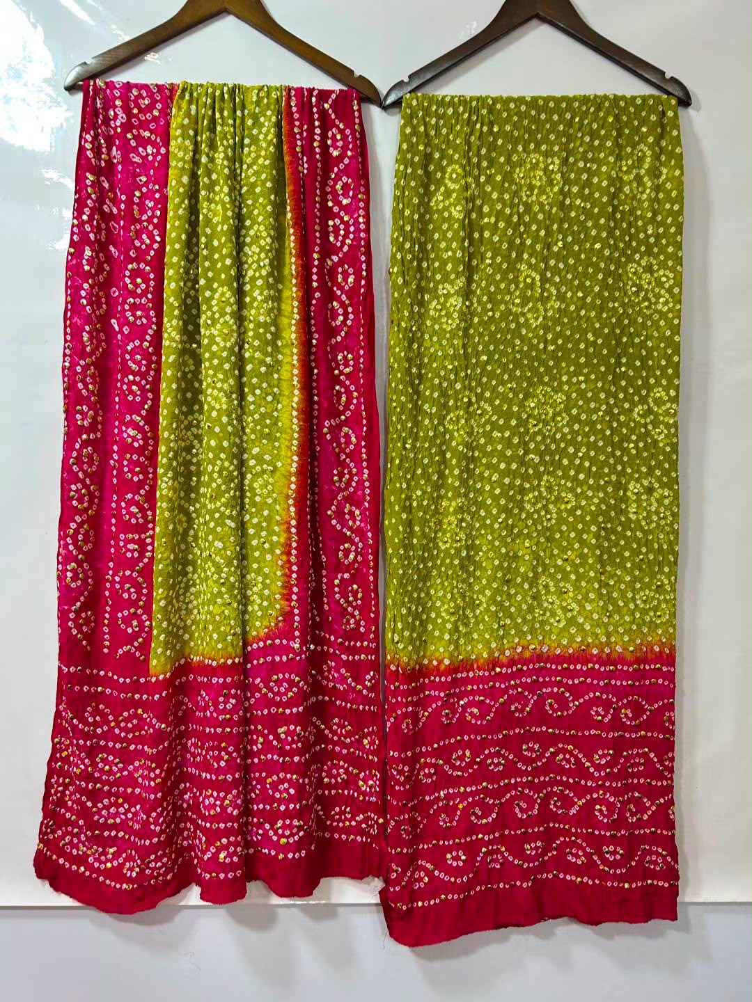 Handmade Chunri Mukaish Shamoz Silk Suit
