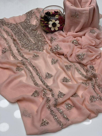 Handmade Gotta Jaal Pure Bamber Chiffon Suit