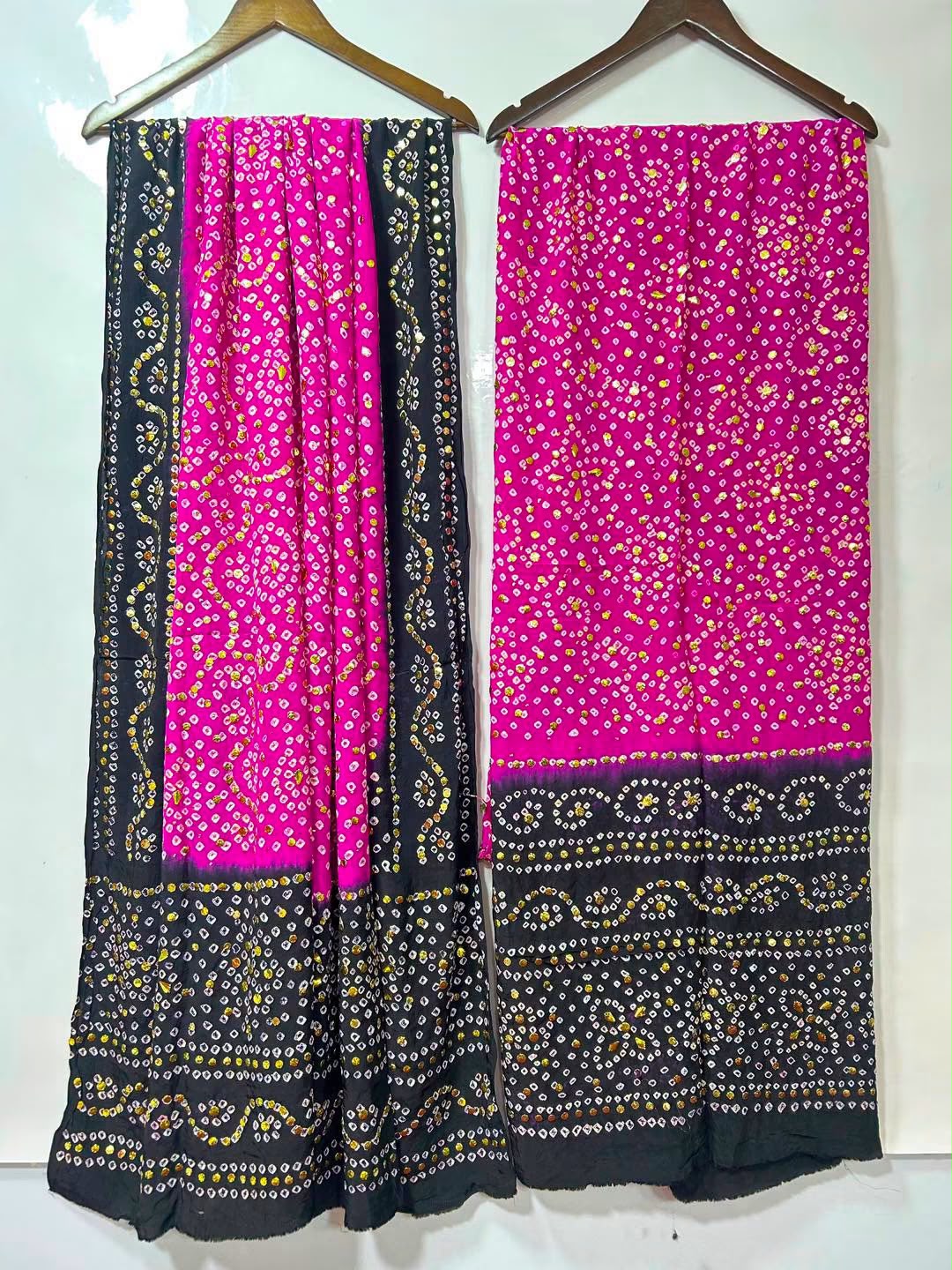 Handmade Chunri Mukaish Shamoz Silk Suit