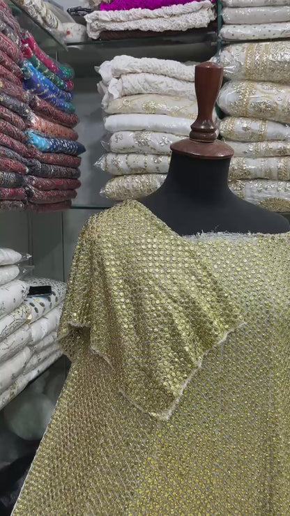 Pure China Karinkal Heavy Mukesh Frock – New Arrival with Computer Tila Zari & Quarter Baton Check Work