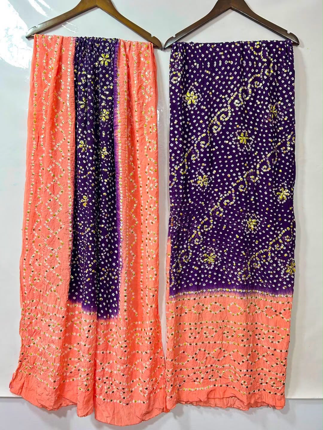 Handmade Chunri Mukaish Shamoz Silk Suit