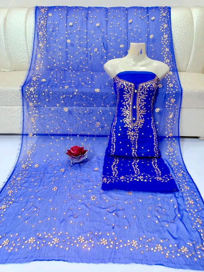 Handmade Press Gota Jaal Suit – Soft Bamber Chiffon 2-Pc