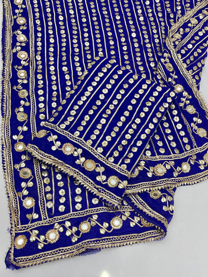 Handcrafted Pure Bamber Chiffon Gotta & Mirror Work Suit | Latest Wedding Collection 2026