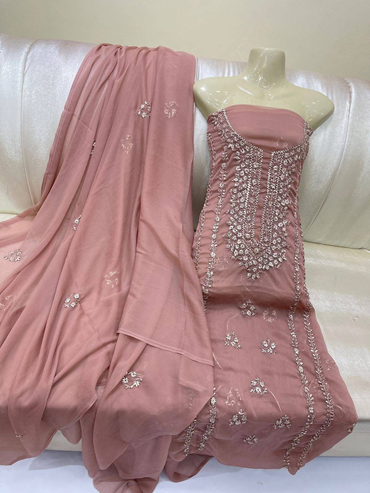 Handmade Gotta Jaal Pure Bamber Chiffon Suit
