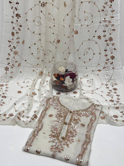 Handmade Press Gota Jaal Suit – Soft Bamber Chiffon 2-Pc