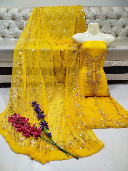 Handmade Press Gota Jaal Suit – Soft Bamber Chiffon 2-Pc